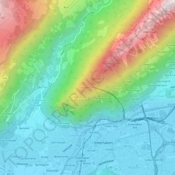 Harderkulm topographic map, elevation, terrain