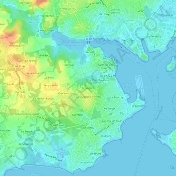 Kervogam topographic map, elevation, terrain