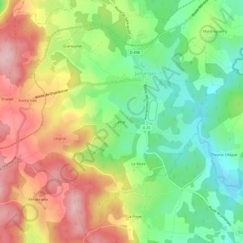 Jorat topographic map, elevation, terrain