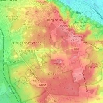 De Meerwijk topographic map, elevation, terrain
