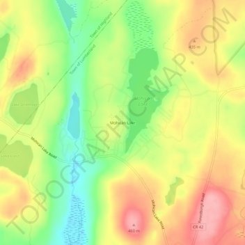 Mohican Lake topographic map, elevation, terrain