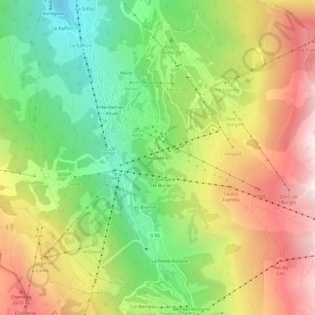 Belvedere topographic map, elevation, terrain