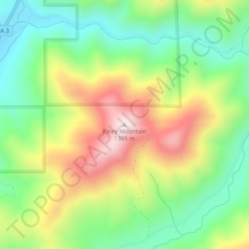 Piney Mountain topographic map, elevation, terrain