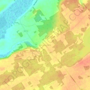 Demorestville topographic map, elevation, terrain