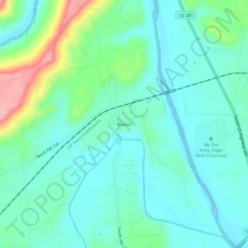 Brazos topographic map, elevation, terrain