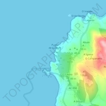 Viascón topographic map, elevation, terrain