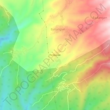 Pempatan topographic map, elevation, terrain