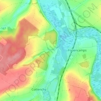 Le Paraclet topographic map, elevation, terrain