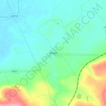 Fieries topographic map, elevation, terrain