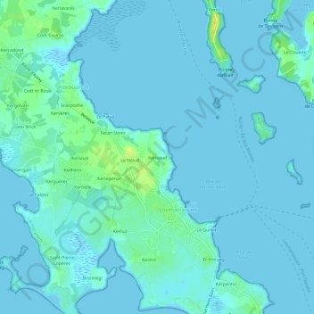 Kerivaud topographic map, elevation, terrain