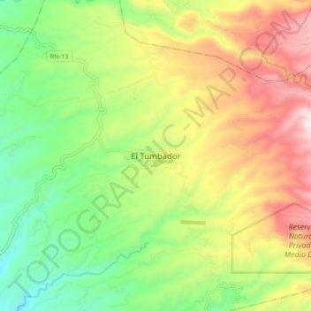 El Tumbador topographic map, elevation, terrain