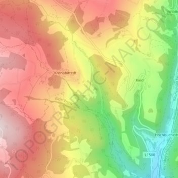 Geitenedt topographic map, elevation, terrain