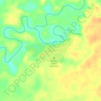 Yaniruma topographic map, elevation, terrain