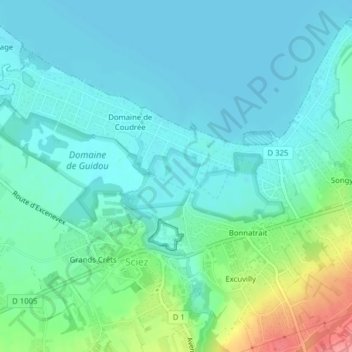 Coudrée topographic map, elevation, terrain