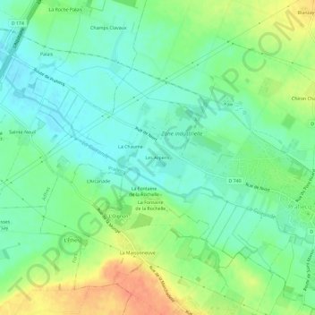 Les Arpens topographic map, elevation, terrain