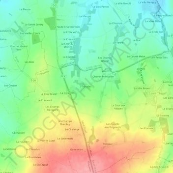 Trésoleil topographic map, elevation, terrain