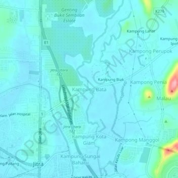 Kampung Bata topographic map, elevation, terrain