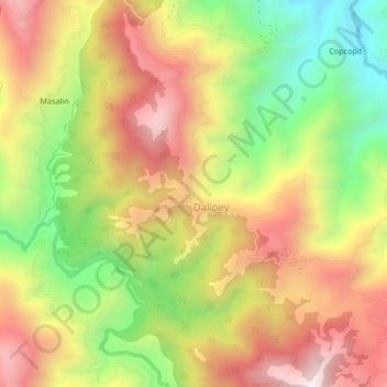 Palidan topographic map, elevation, terrain