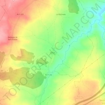 Cortos topographic map, elevation, terrain