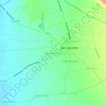 Cabalaoangan topographic map, elevation, terrain
