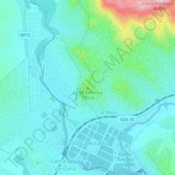 Cerro Ceferino topographic map, elevation, terrain