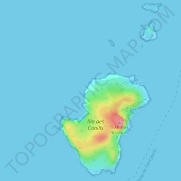 Es Rost de Cala Estreta topographic map, elevation, terrain