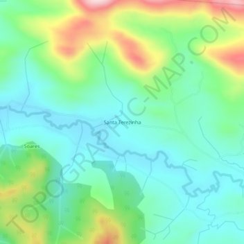 Santa Terezinha topographic map, elevation, terrain