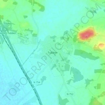 Tvååker topographic map, elevation, terrain