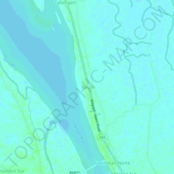 Toran topographic map, elevation, terrain