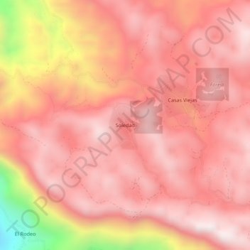 Soledad topographic map, elevation, terrain