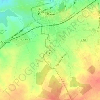 Guatao topographic map, elevation, terrain