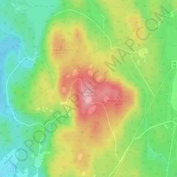 Storhöjden topographic map, elevation, terrain