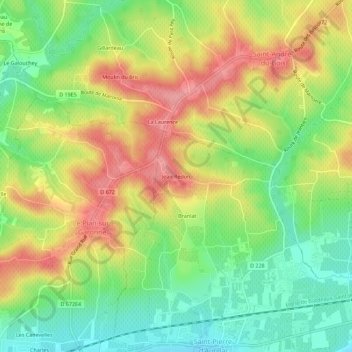 Jean Redon topographic map, elevation, terrain