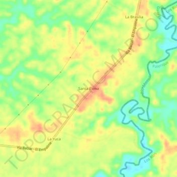 Santa Elena topographic map, elevation, terrain