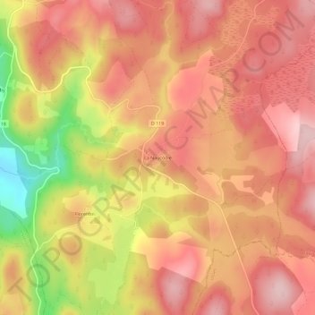 La Naucodie topographic map, elevation, terrain