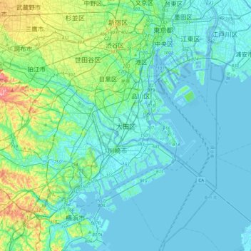 Ota topographic map, elevation, terrain