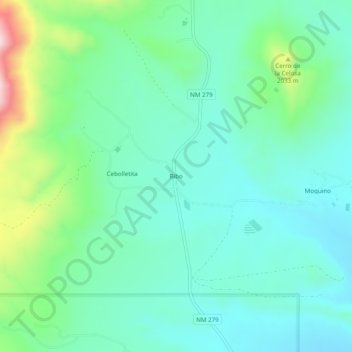 Bibo topographic map, elevation, terrain