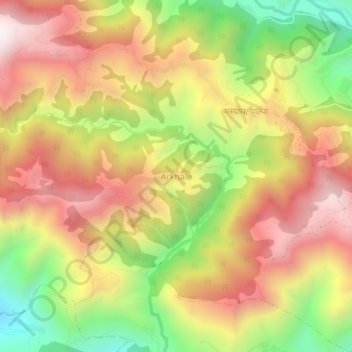 Arkhale topographic map, elevation, terrain