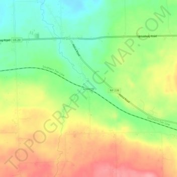 Griswold topographic map, elevation, terrain