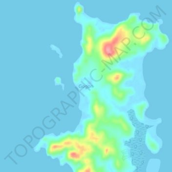 Gogon topographic map, elevation, terrain