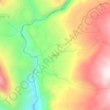 Kibber topographic map, elevation, terrain
