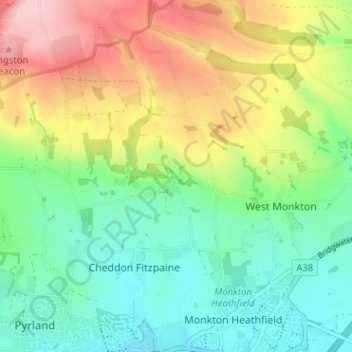 Gotton topographic map, elevation, terrain