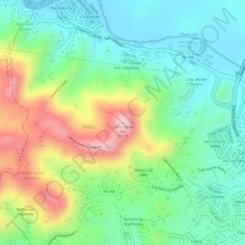 Cerro Santa Ana topographic map, elevation, terrain