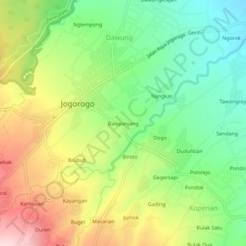 Balepanjang topographic map, elevation, terrain