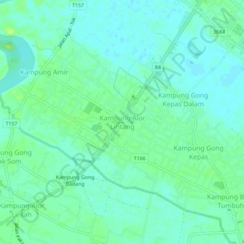 Kampung Alor Lintang topographic map, elevation, terrain