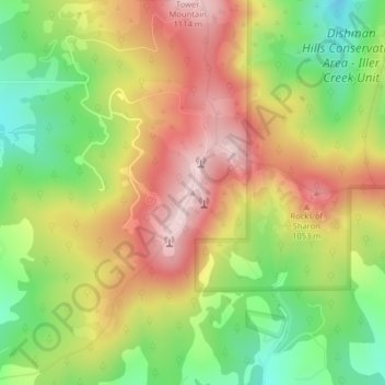 Krell Hill topographic map, elevation, terrain