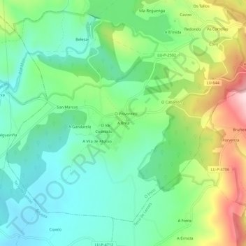 A Brea topographic map, elevation, terrain