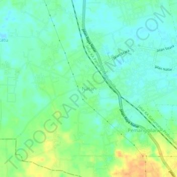 Natar topographic map, elevation, terrain