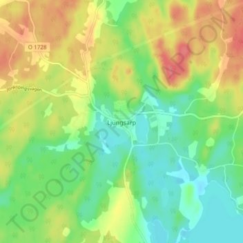 Ljungsarp topographic map, elevation, terrain