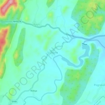 Sundara topographic map, elevation, terrain